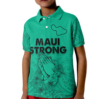 Hawaii Strong Maui Wildfire Kid Polo Shirt No2 LT9 Kid Green - Polynesian Pride