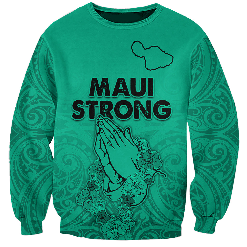Hawaii Strong Maui Wildfire Sweatshirt No2 LT9 Unisex Green - Polynesian Pride