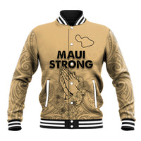 Hawaii Strong Maui Wildfire Baseball Jacket No3 LT9 Unisex Nude - Polynesian Pride