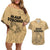 Hawaii Strong Maui Wildfire Couples Matching Off Shoulder Short Dress and Hawaiian Shirt No3 LT9 Nude - Polynesian Pride