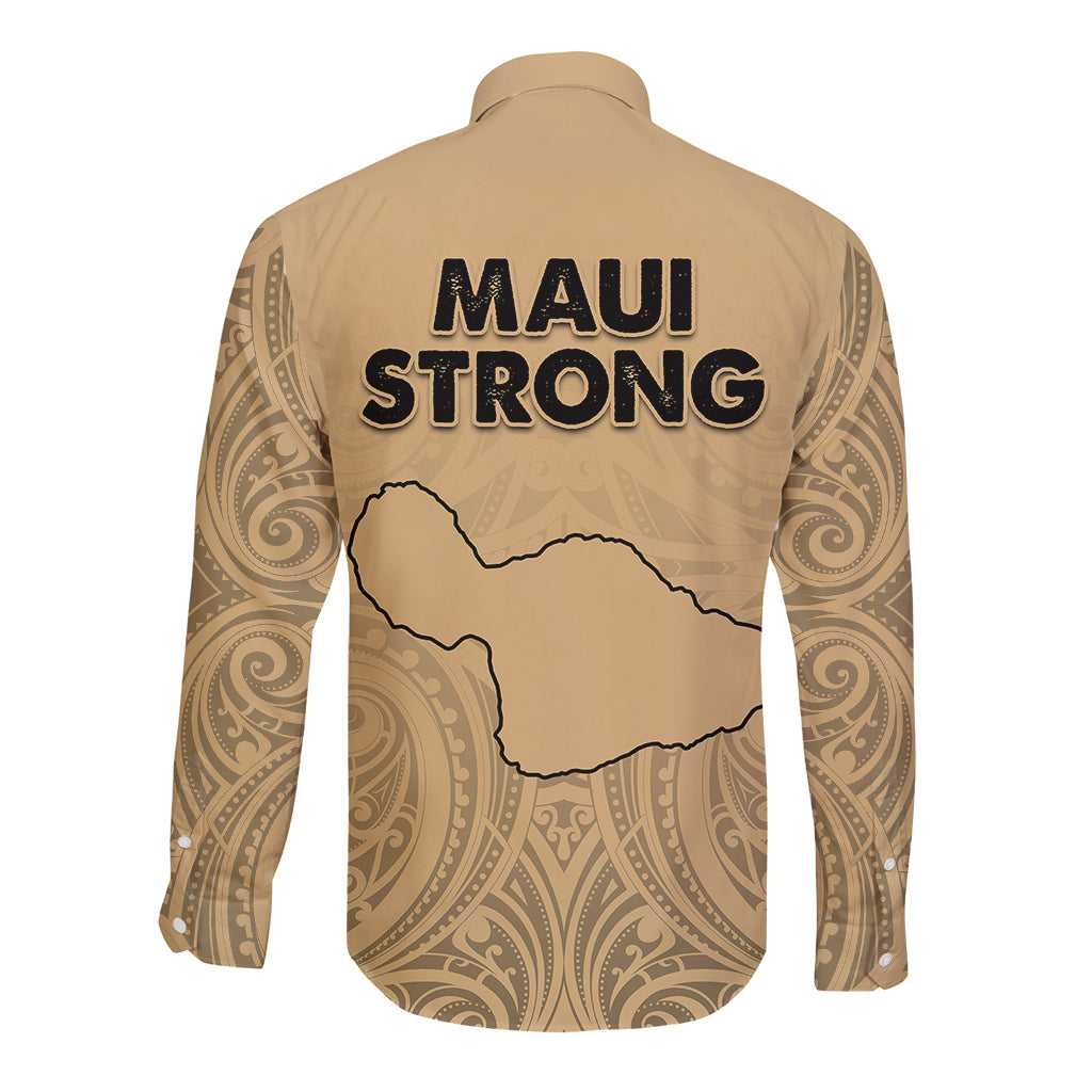Hawaii Strong Maui Wildfire Long Sleeve Button Shirt No3 LT9 - Polynesian Pride