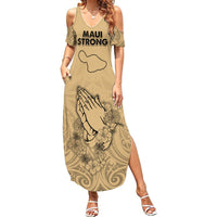 Hawaii Strong Maui Wildfire Summer Maxi Dress No3 LT9 Women Nude - Polynesian Pride