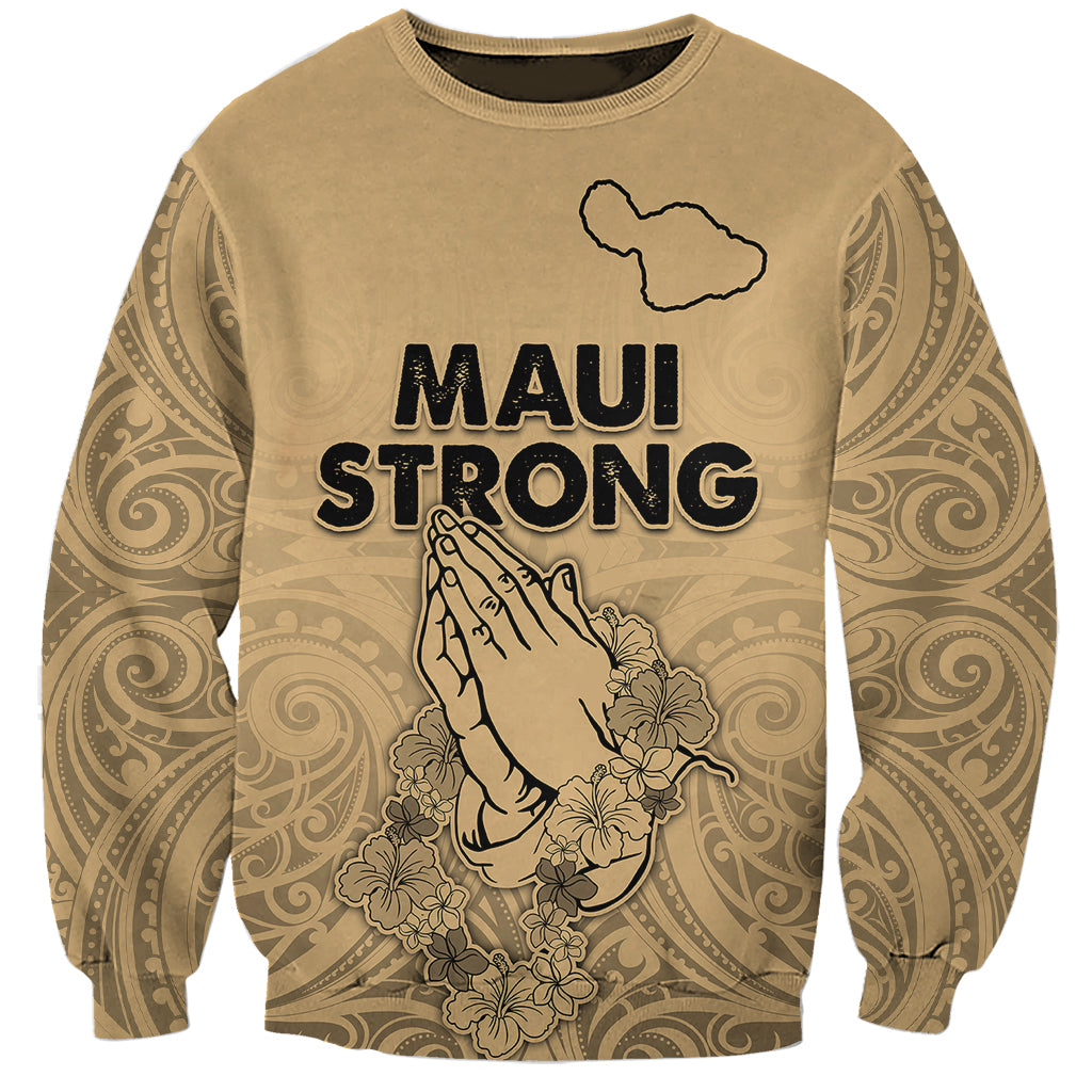 Hawaii Strong Maui Wildfire Sweatshirt No3 LT9 Unisex Nude - Polynesian Pride