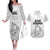 Hawaii Strong Maui Wildfire Couples Matching Off The Shoulder Long Sleeve Dress and Hawaiian Shirt No4 LT9 White - Polynesian Pride