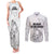 Hawaii Strong Maui Wildfire Couples Matching Tank Maxi Dress and Long Sleeve Button Shirts No4 LT9 White - Polynesian Pride