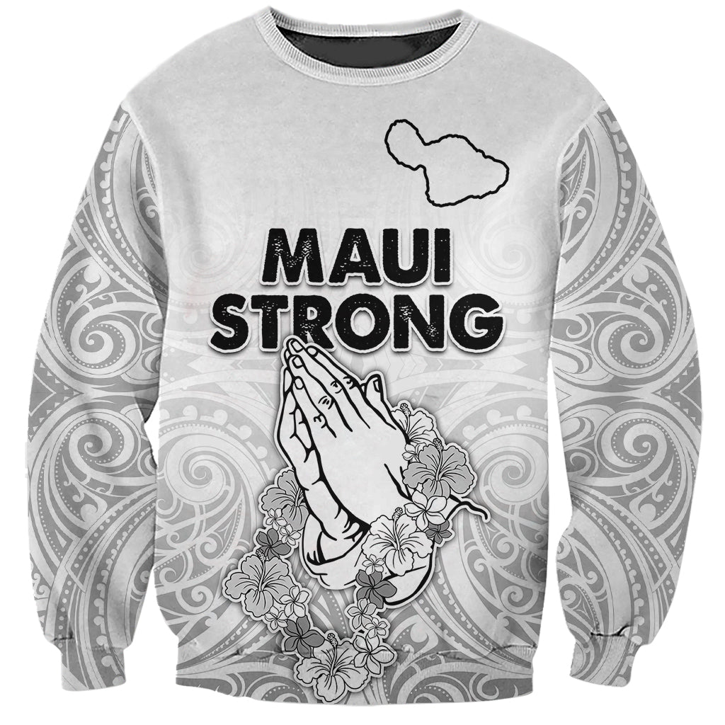 Hawaii Strong Maui Wildfire Sweatshirt No4 LT9 Unisex White - Polynesian Pride