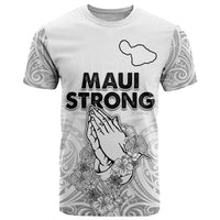 Hawaii Strong Maui Wildfire T Shirt No4 LT9 White - Polynesian Pride