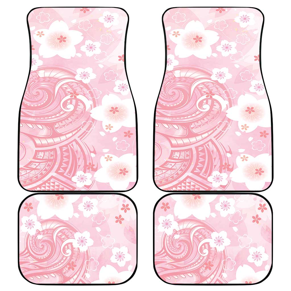 Japan Sakura Floral with Polynesian Vibe Car Mats