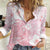 Japan Sakura Floral with Polynesian Vibe Women Casual Shirt