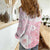 Japan Sakura Floral with Polynesian Vibe Women Casual Shirt