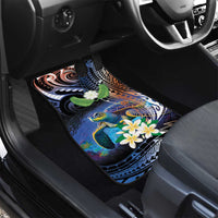 Marshall Islands Kwajalein Atoll Car Mats Plumeria Sea Turtle with Polynesian Tribal