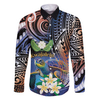 Marshall Islands Kwajalein Atoll Family Matching Off Shoulder Short Dress and Hawaiian Shirt Plumeria Sea Turtle with Polynesian Tribal