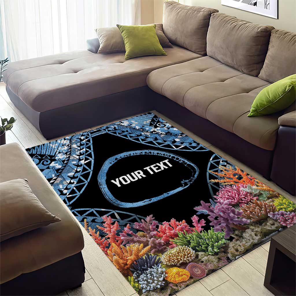 Personalised Nukuoro Micronesia Atoll Area Rug with Pacific Coral Reef