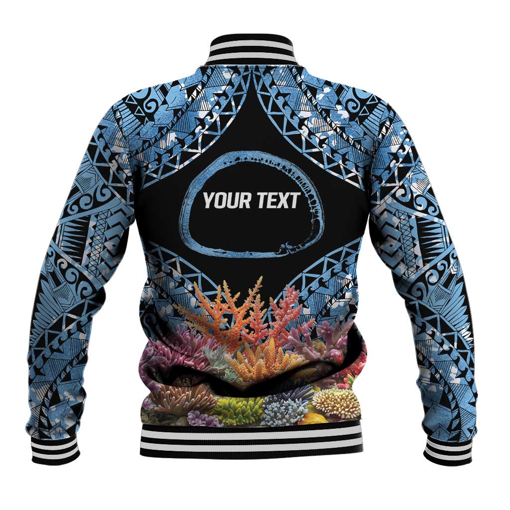 Personalised Nukuoro Micronesia Atoll Baseball Jacket with Pacific Coral Reef