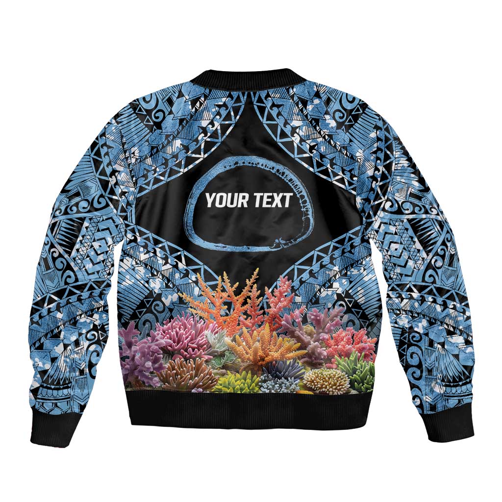 Personalised Nukuoro Micronesia Atoll Bomber Jacket with Pacific Coral Reef