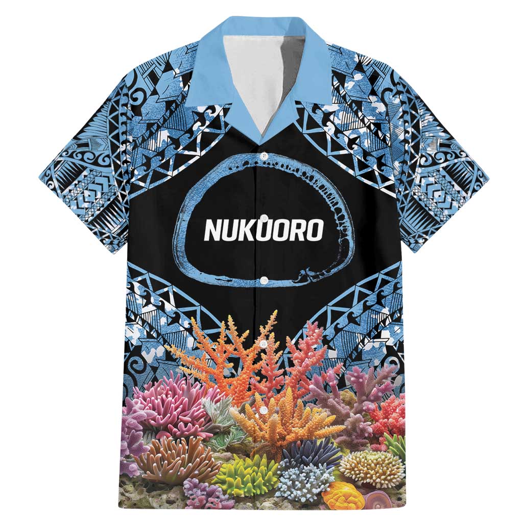 Personalised Nukuoro Micronesia Atoll Family Matching Mermaid Dress and Hawaiian Shirt with Pacific Coral Reef