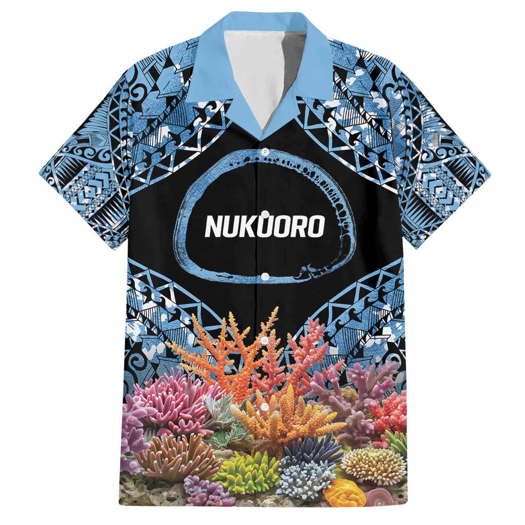 Personalised Nukuoro Micronesia Atoll Family Matching Summer Maxi Dress and Hawaiian Shirt with Pacific Coral Reef