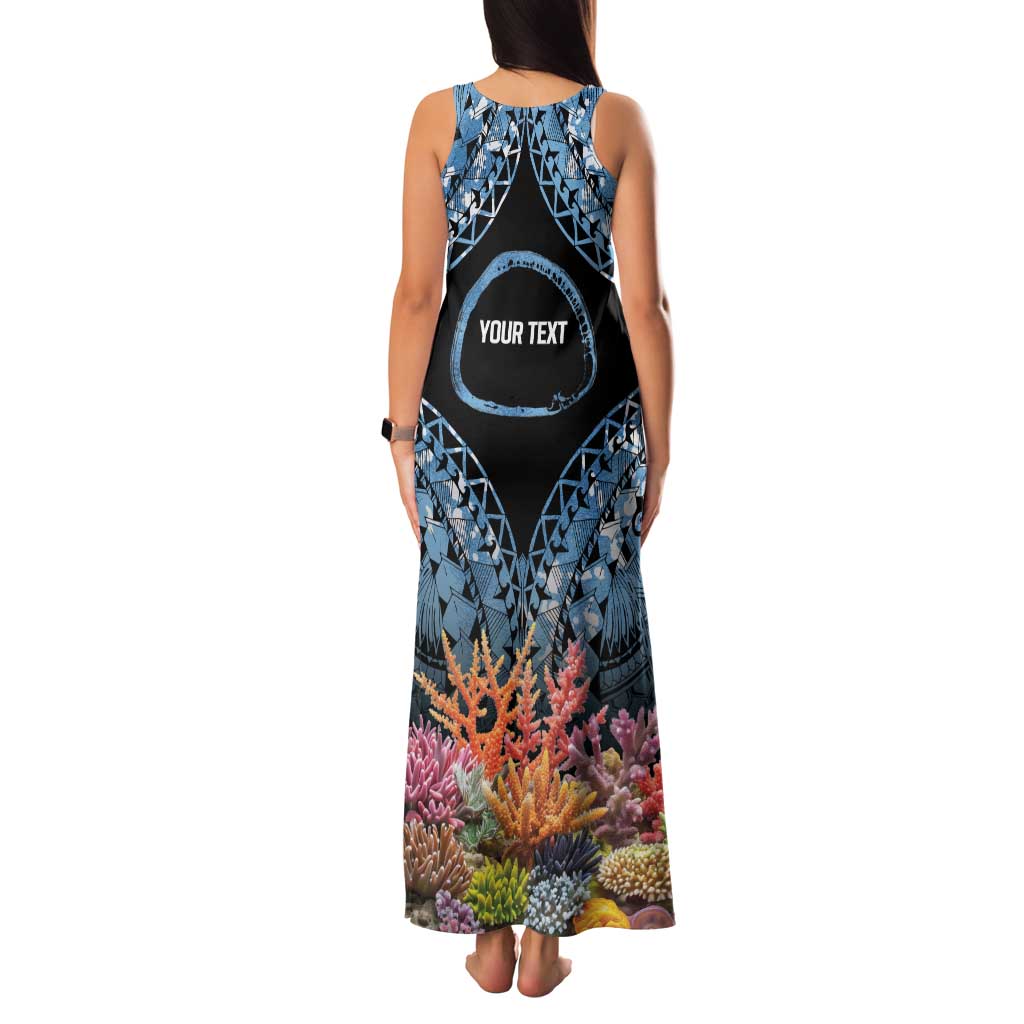 Personalised Nukuoro Micronesia Atoll Family Matching Tank Maxi Dress and Hawaiian Shirt with Pacific Coral Reef
