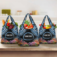 Personalised Nukuoro Micronesia Atoll Grocery Bag with Pacific Coral Reef