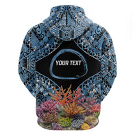 Personalised Nukuoro Micronesia Atoll Hoodie with Pacific Coral Reef