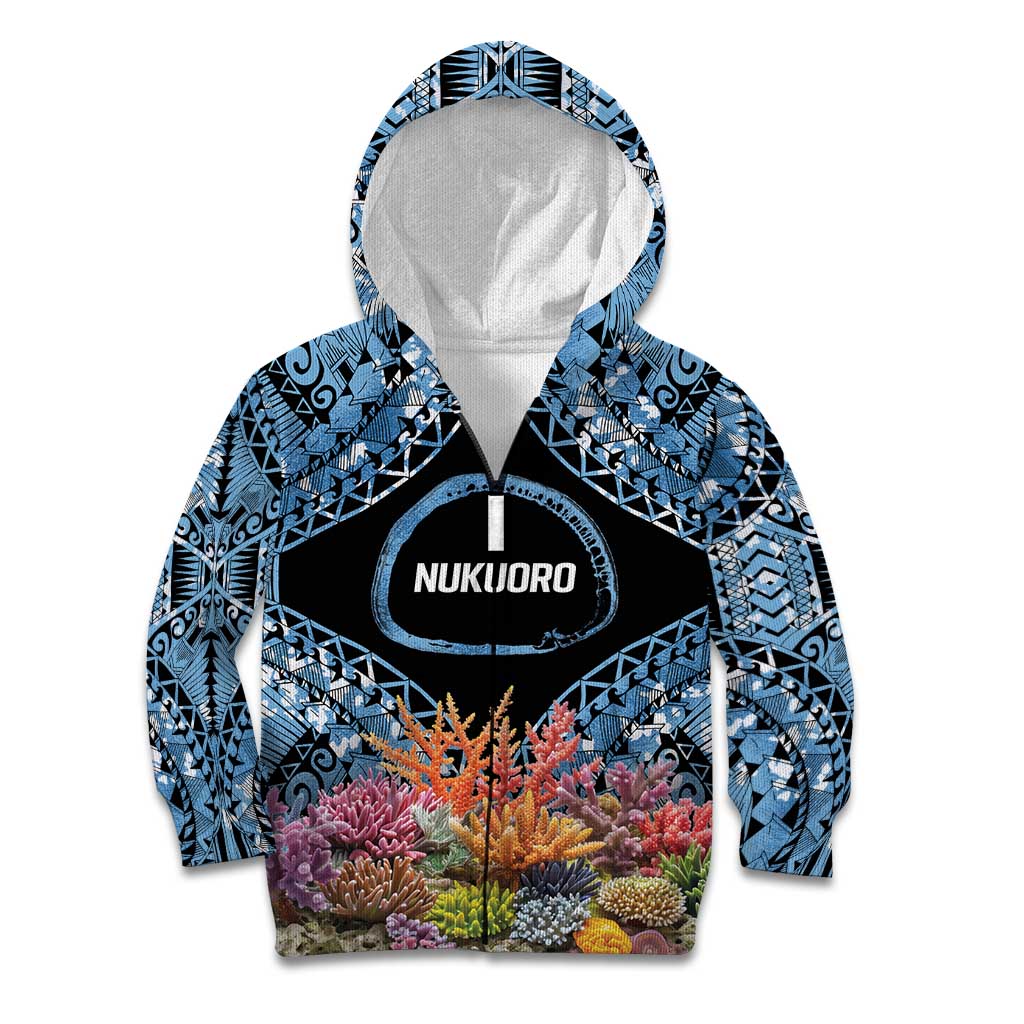 Personalised Nukuoro Micronesia Atoll Kid Hoodie with Pacific Coral Reef