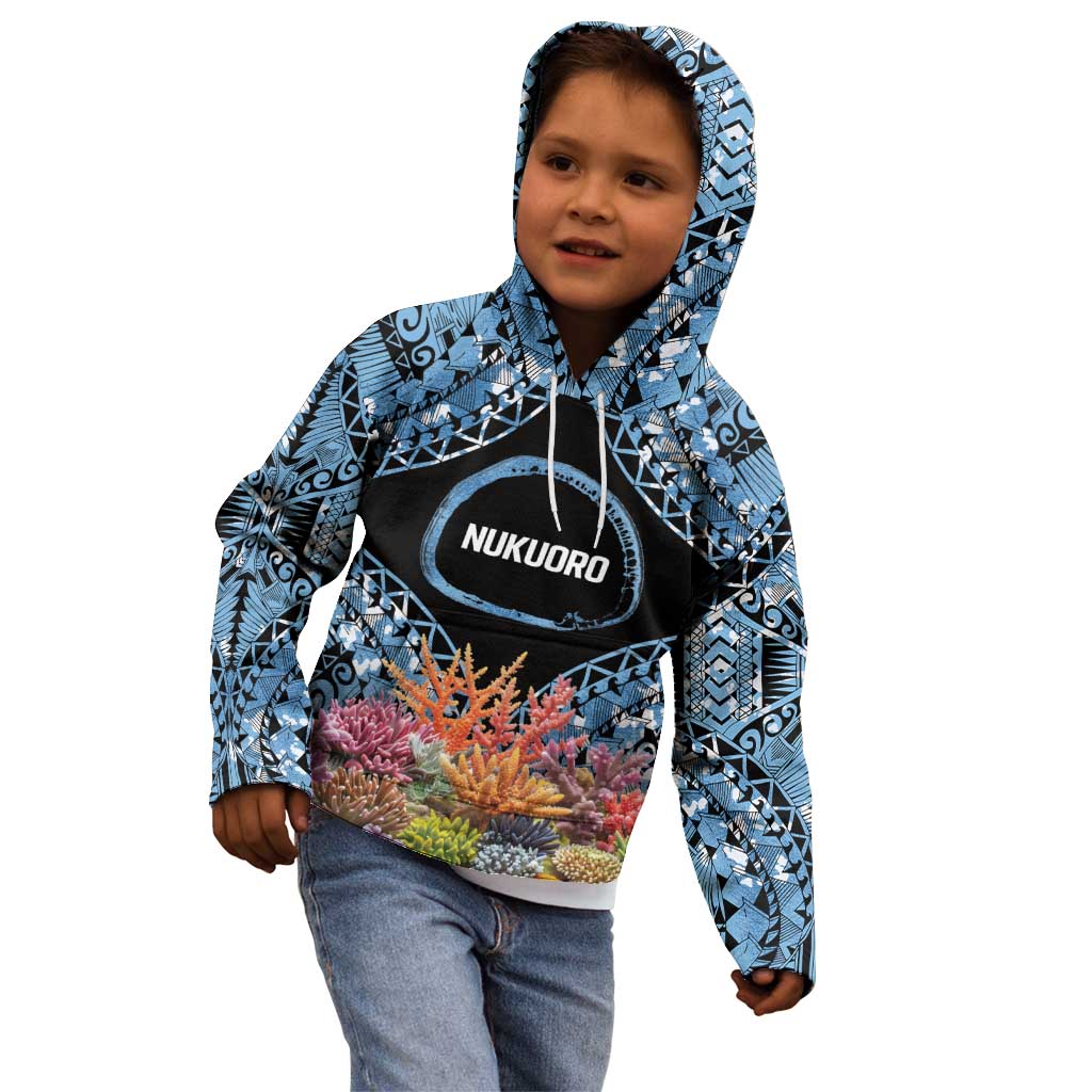 Personalised Nukuoro Micronesia Atoll Kid Hoodie with Pacific Coral Reef