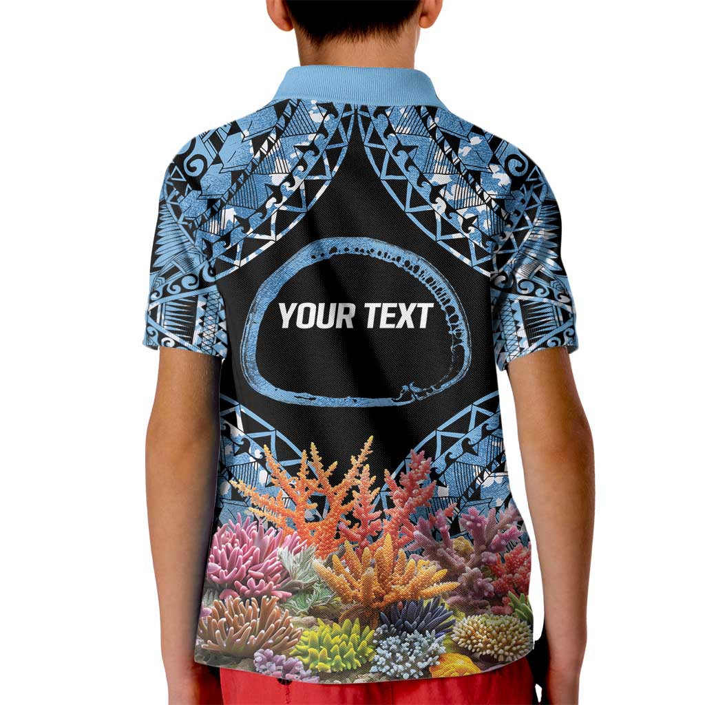 Personalised Nukuoro Micronesia Atoll Kid Polo Shirt with Pacific Coral Reef