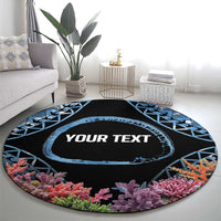 Personalised Nukuoro Micronesia Atoll Round Carpet with Pacific Coral Reef
