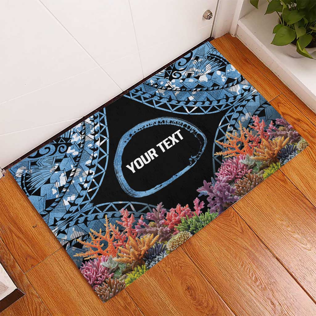 Personalised Nukuoro Micronesia Atoll Rubber Doormat with Pacific Coral Reef