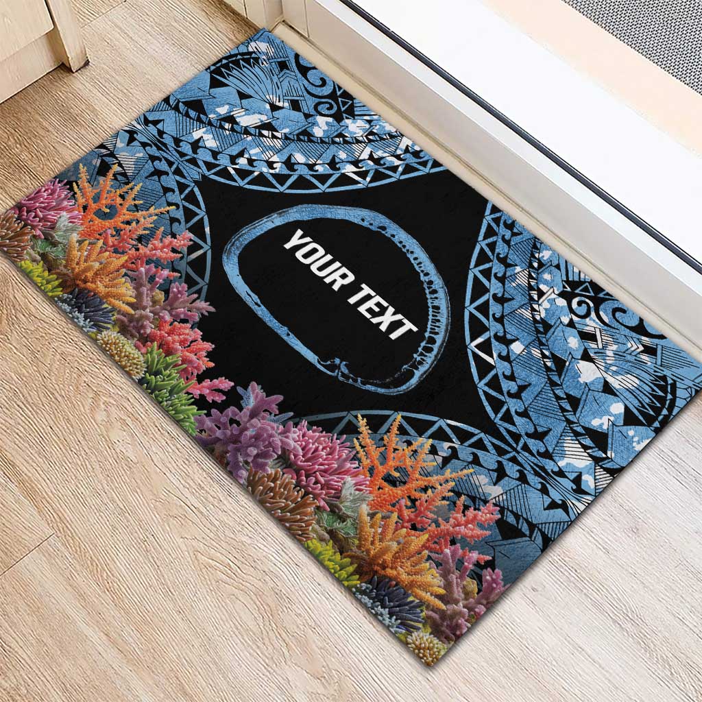 Personalised Nukuoro Micronesia Atoll Rubber Doormat with Pacific Coral Reef