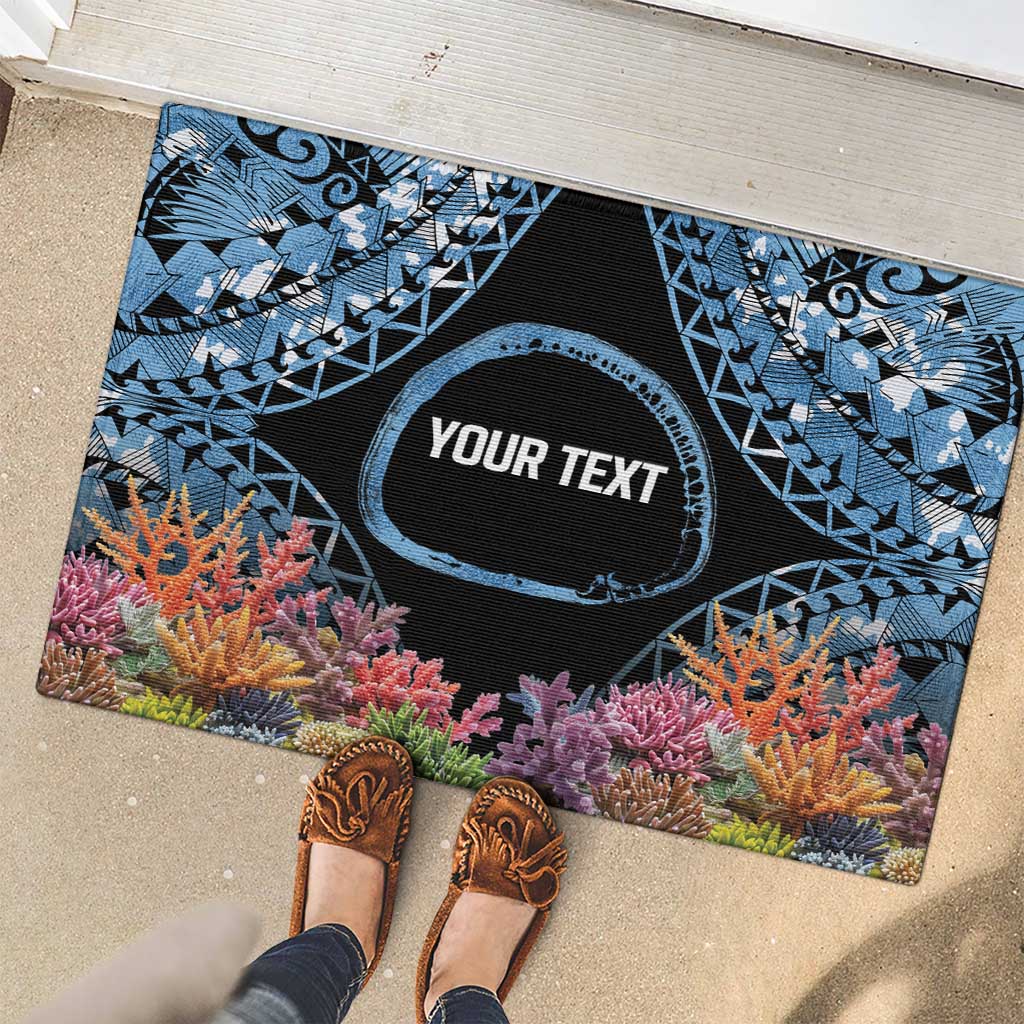 Personalised Nukuoro Micronesia Atoll Rubber Doormat with Pacific Coral Reef