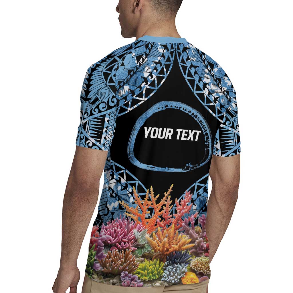Personalised Nukuoro Micronesia Atoll Rugby Jersey with Pacific Coral Reef
