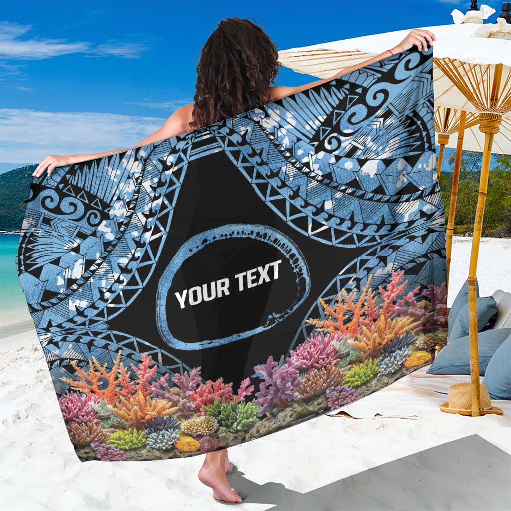 Personalised Nukuoro Micronesia Atoll Sarong with Pacific Coral Reef LT9 One Size 44 x 66 inches Blue - Polynesian Pride