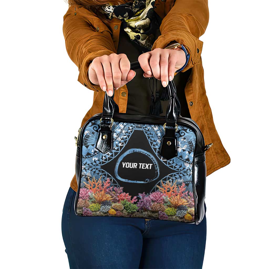 Personalised Nukuoro Micronesia Atoll Shoulder Handbag with Pacific Coral Reef LT9 One Size Blue - Polynesian Pride