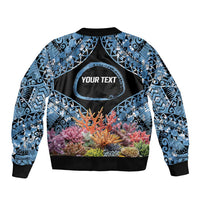Personalised Nukuoro Micronesia Atoll Sleeve Zip Bomber Jacket with Pacific Coral Reef