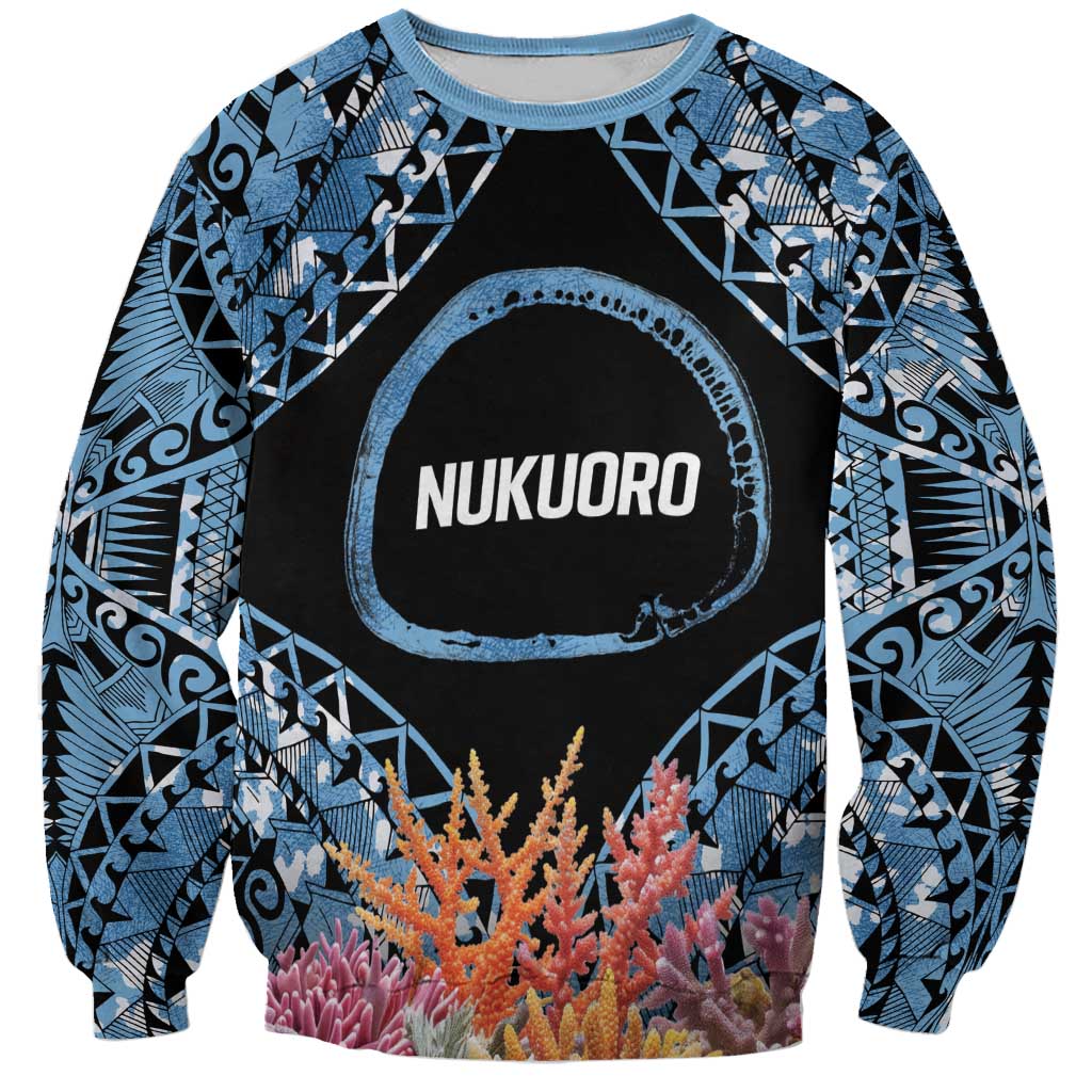 Personalised Nukuoro Micronesia Atoll Sweatshirt with Pacific Coral Reef
