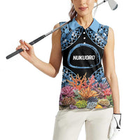 Personalised Nukuoro Micronesia Atoll Women Sleeveless Polo Shirt with Pacific Coral Reef