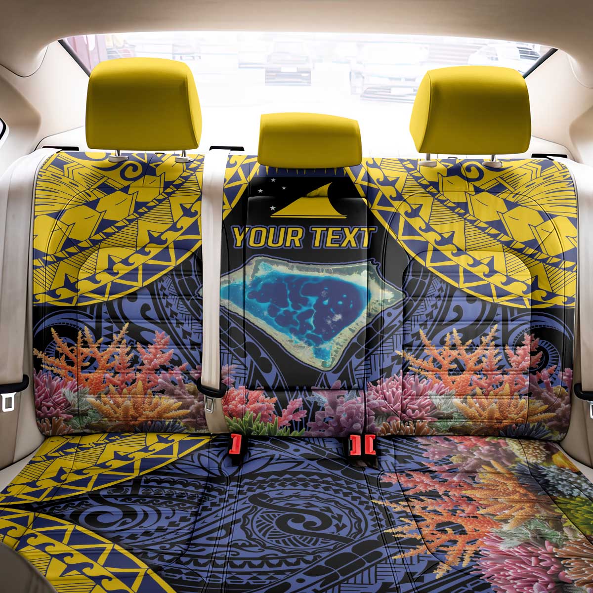 Tokelau Atafu Atoll Personalised Back Car Seat Cover Pacific Coral Reef Vibe LT9 - Polynesian Pride