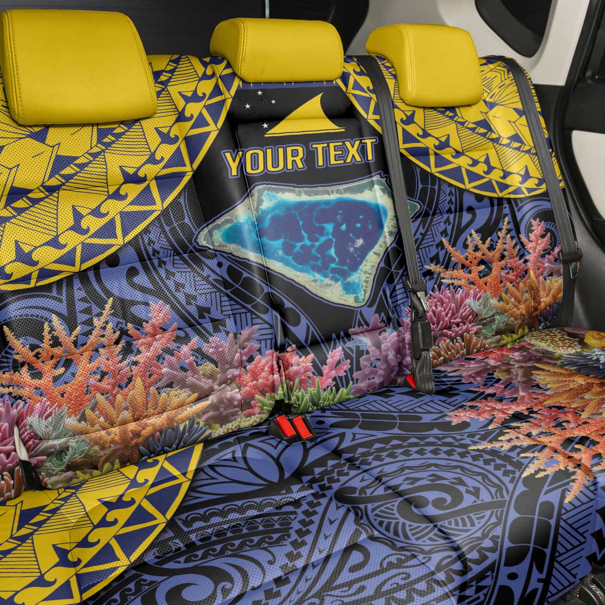 Tokelau Atafu Atoll Personalised Back Car Seat Cover Pacific Coral Reef Vibe LT9 - Polynesian Pride