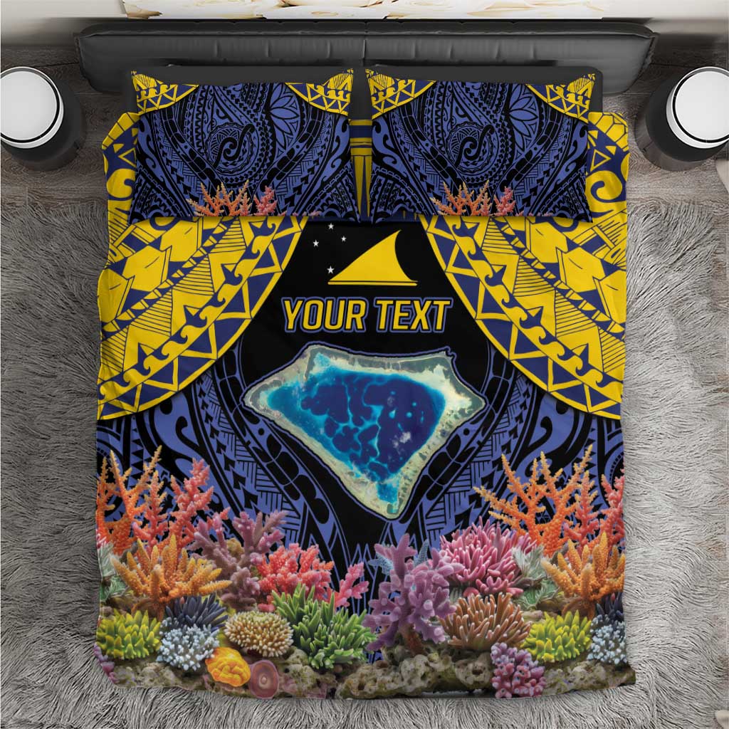 Tokelau Atafu Atoll Personalised Bedding Set Pacific Coral Reef Vibe LT9 Gold - Polynesian Pride