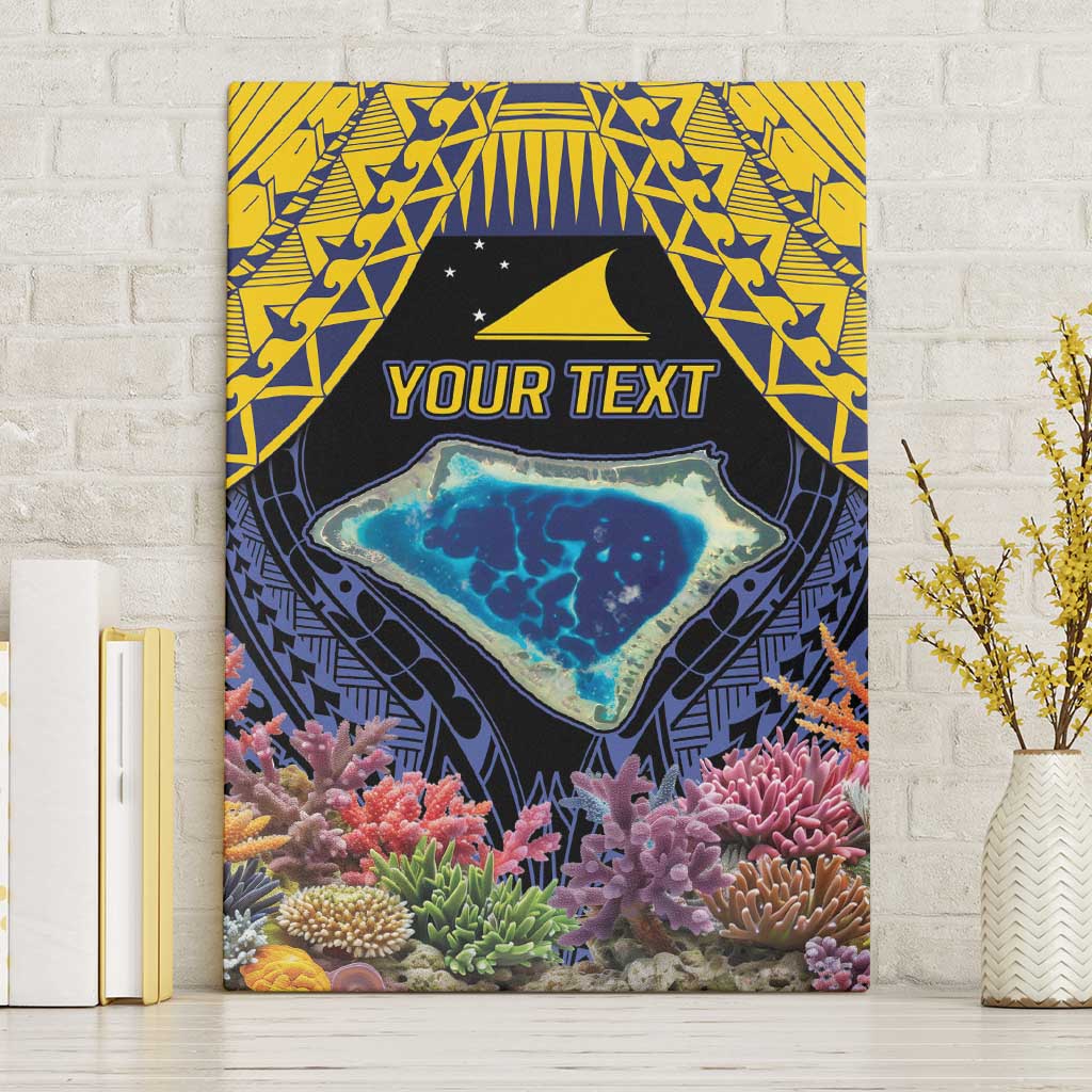 Tokelau Atafu Atoll Personalised Canvas Wall Art Pacific Coral Reef Vibe LT9 Without Frame Gold - Polynesian Pride
