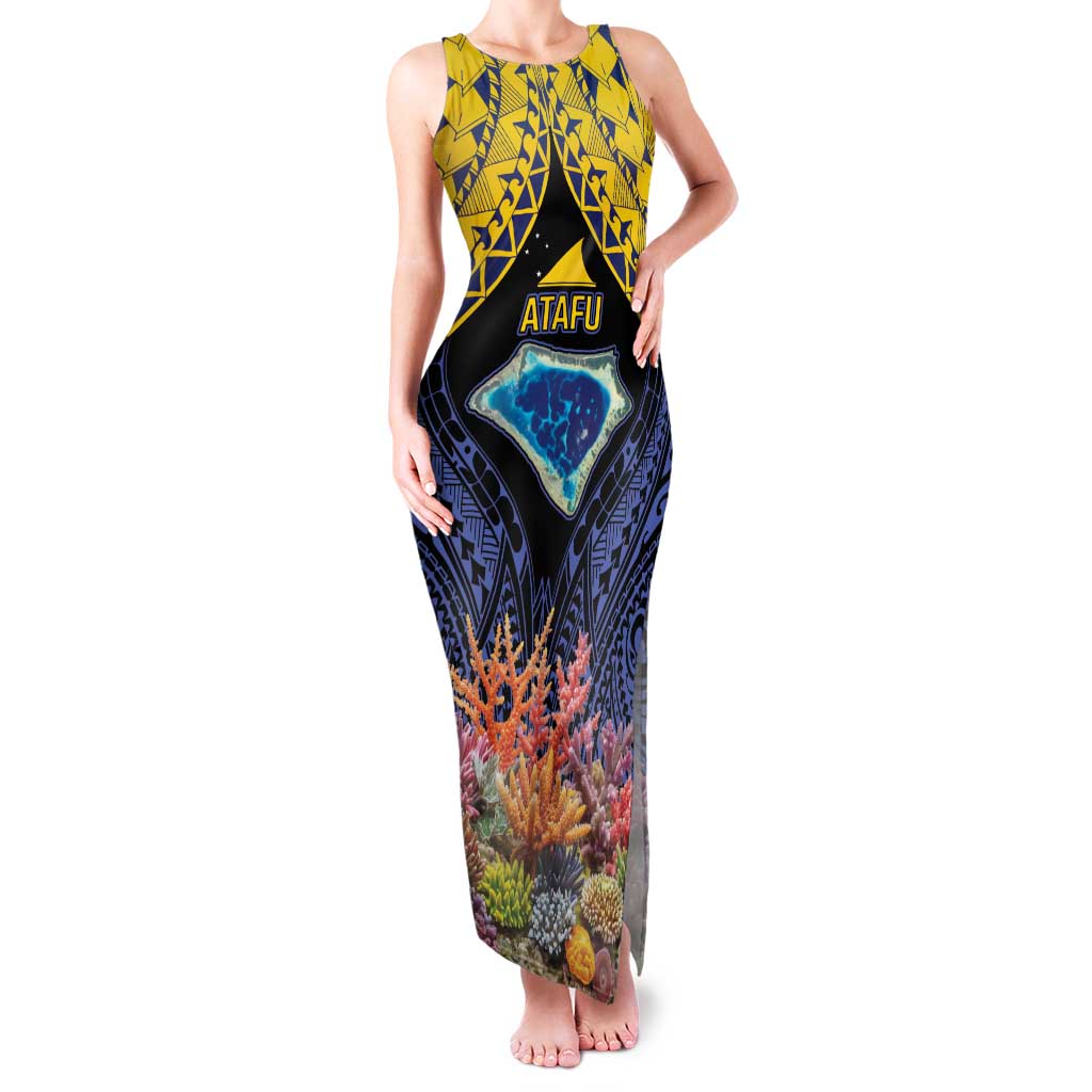 Tokelau Atafu Atoll Personalised Family Matching Tank Maxi Dress and Hawaiian Shirt Pacific Coral Reef Vibe