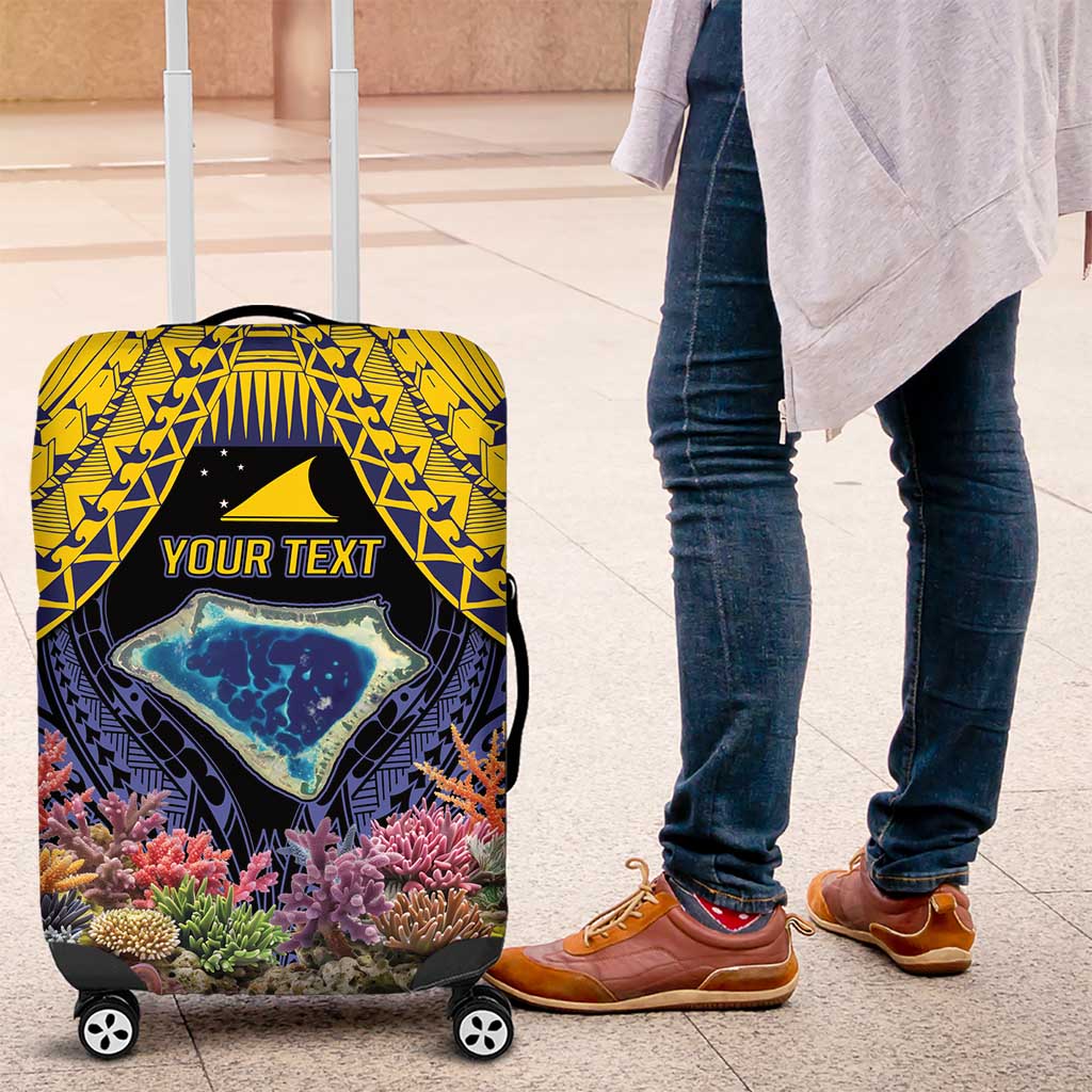 Tokelau Atafu Atoll Personalised Luggage Cover Pacific Coral Reef Vibe LT9 Gold - Polynesian Pride
