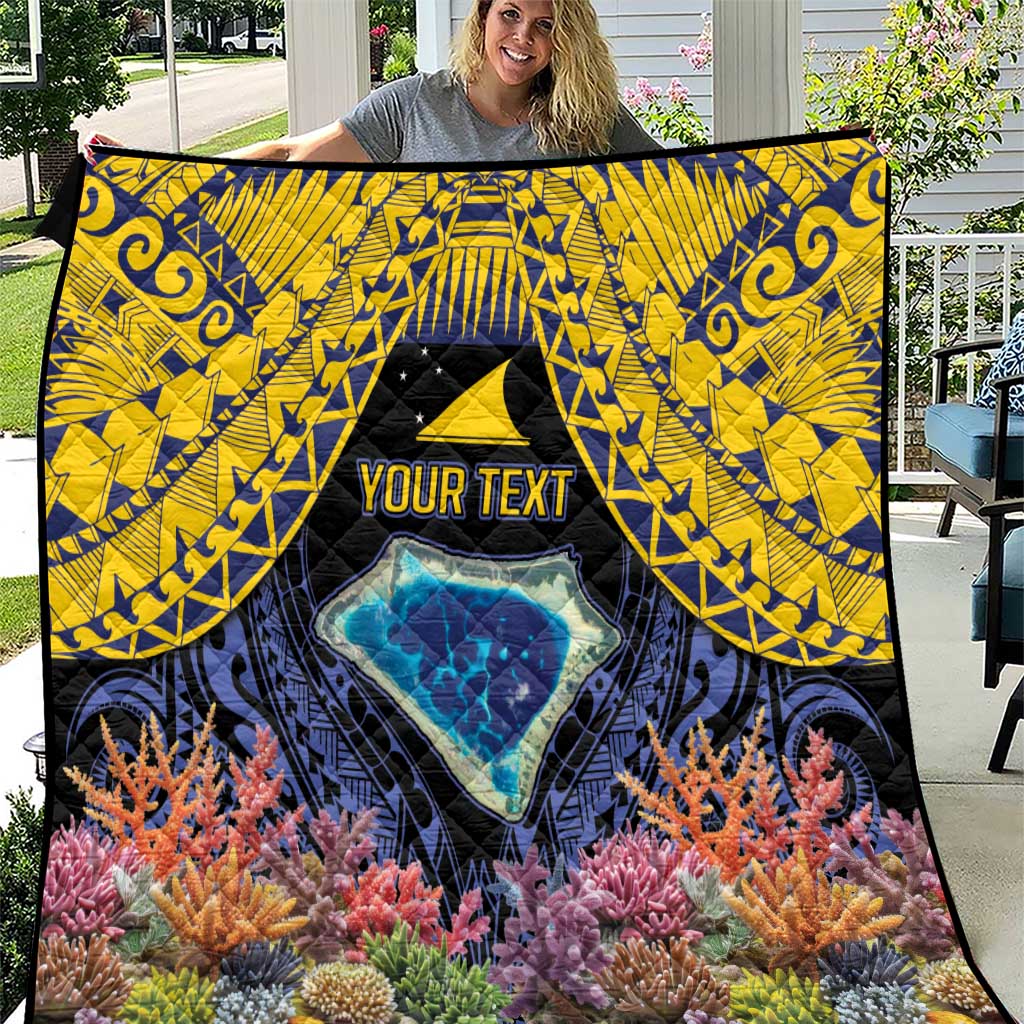 Tokelau Atafu Atoll Personalised Quilt Pacific Coral Reef Vibe LT9 Gold - Polynesian Pride