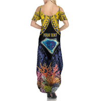 Tokelau Atafu Atoll Personalised Summer Maxi Dress Pacific Coral Reef Vibe