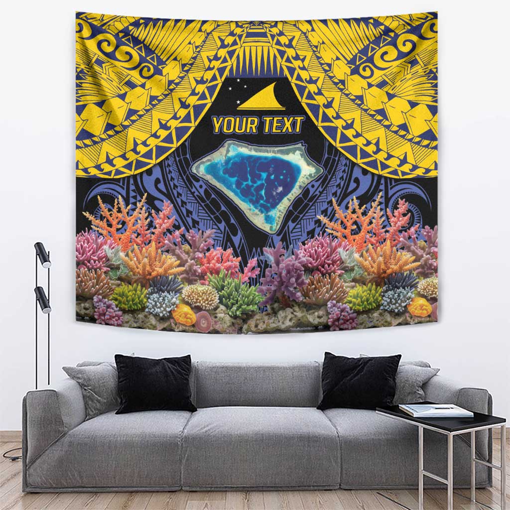 Tokelau Atafu Atoll Personalised Tapestry Pacific Coral Reef Vibe LT9 Gold - Polynesian Pride