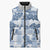 Vintage Hawaii Sleeveless Puffer Jacket Hibiscus Tapa Tribal With Hawaiian Quilt Pattern Blue - Polynesian Pride