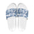 Vintage Hawaii Slide Sandals Hibiscus Tapa Tribal With Hawaiian Quilt Pattern Blue - Polynesian Pride