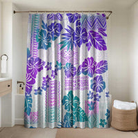 Vintage Hawaii Bathroom Set Hibiscus Tapa Tribal With Hawaiian Quilt Pattern Purple - Polynesian Pride