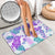 Vintage Hawaii Bathroom Set Hibiscus Tapa Tribal With Hawaiian Quilt Pattern Purple - Polynesian Pride